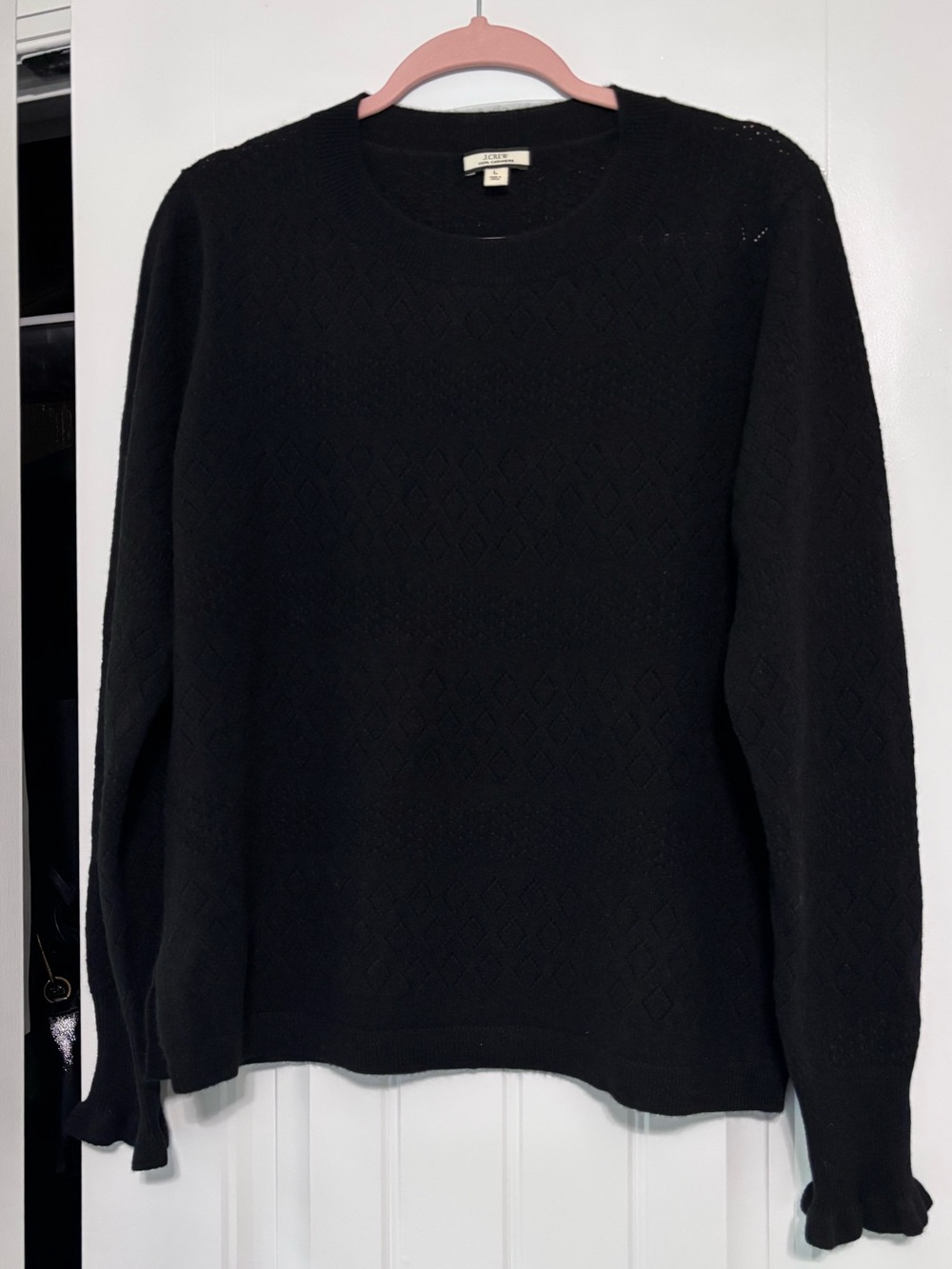 J.Crew 100% cashmere pointelle sweater